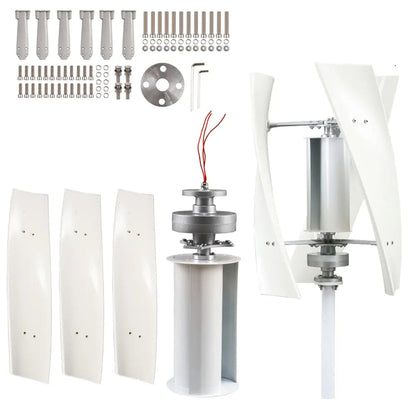 Vertical Wind Turbine Generator Free Energy Windmill Power 2000W 1500W 12V 24V 48V 3 Blades With Mppt Charge Controller - 54 Energy - Renewable Energy Store