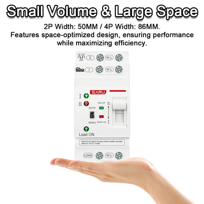 2P 4P 80A AC 230V 110V Automatic Transfer Switch Mini ATS Solar PV Dual Power Electrical Selector Switches Uninterrupted Power