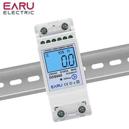 Multifunction 230V 100A Bi-Directional Energy Meter Reset Zero Kwh Solar PV Power Voltage Current Frequency RS485 Communication