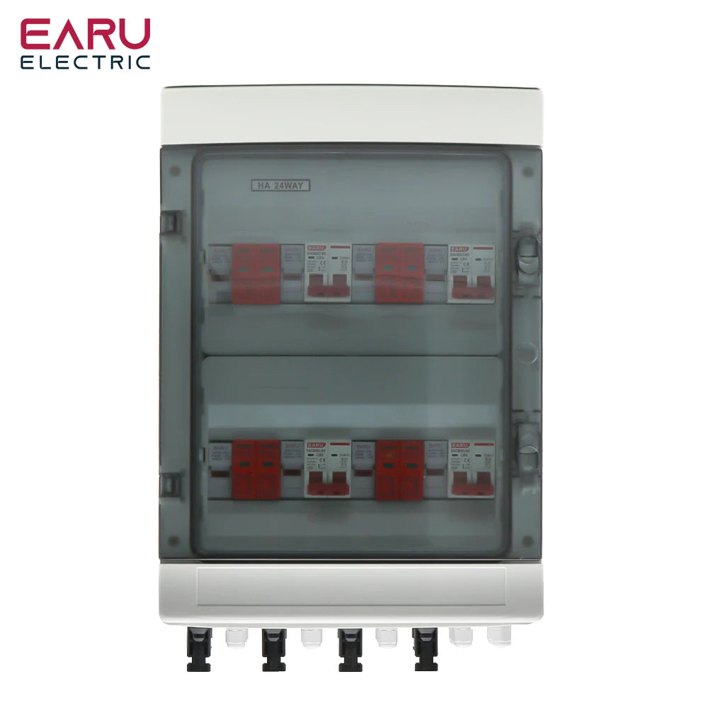 500V 4 Input 4 Output Solar photovoltaic PV Combiner Box With Lightning Protection DC Fuse MCB SPD Waterproof Box IP65