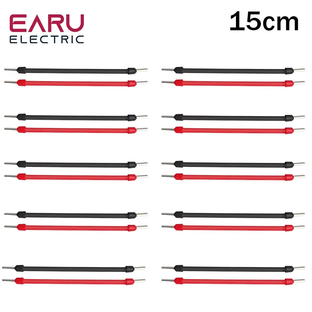10 Pairs Red Black 15CM 2.5mm² 14AWG Photovoltaic PV Solar Cable Wire with E6012 Terminals for Solar Power Combiner Box Wiring