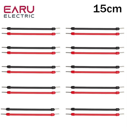 10 Pairs Red Black 15CM 2.5mm² 14AWG Photovoltaic PV Solar Cable Wire with E6012 Terminals for Solar Power Combiner Box Wiring