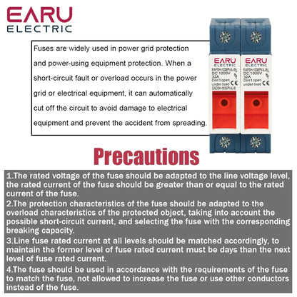 One Set 2P DC Fuse Holder 10*38mm High Voltage Solar PV 1000V 6A-32A Base Photovoltaic System Protection Protector gpV Parallel