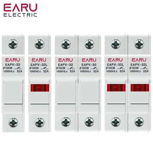 1P 2P Parallel Din Rail DC Fuse Holder 10*38mm High Voltage Solar PV 1000V Base Photovoltaic System Protection Protector gpV