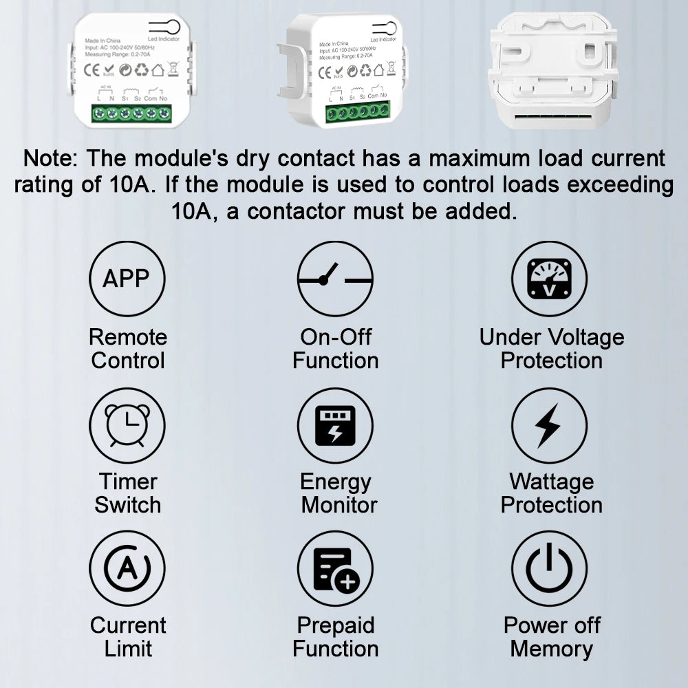 eWeLink Smart WiFi Power Energy Meter with CT Clamp AC 110V 220V Timer Relay Switch kWh Voltage Current Protector Remote Control