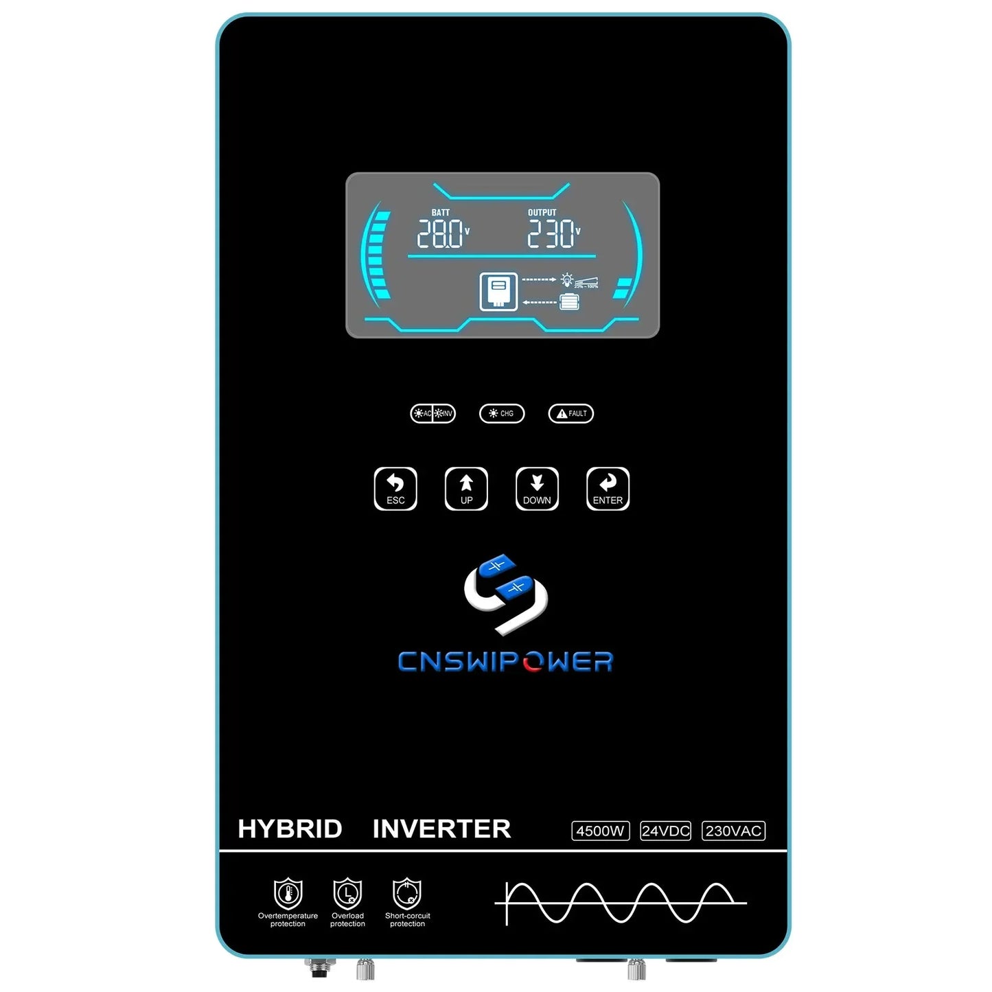 Pure sine wave 4.5kw 4500w hybrid inverter 24v 150A MPPT controller power supply sloar system - 54 Energy - Renewable Energy Store