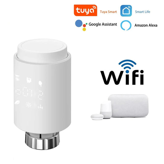 Tuya Smart WiFi Radiator Actuator TRV Programmable Thermostatic Radiator Valve App Remote Temperature Controller Support Alexa