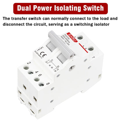 1P 2P 3P 4P 40A 63A 125A Din Rail Modular MTS Dual Power Manual Transfer Switch Isolating Discounnecting Switch Circuit Breaker