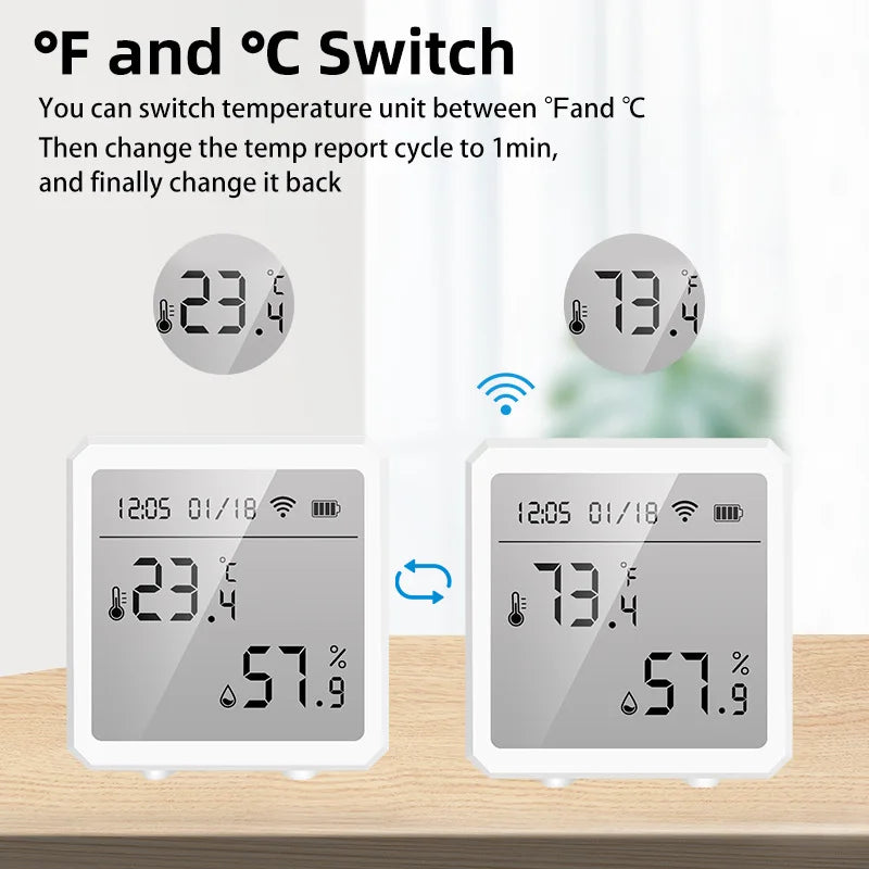 Tuya Smart WIFI Temperature And Humidity Sensor Indoor Hygrometer Thermometer With LCD Display Support Alexa Google Assistant