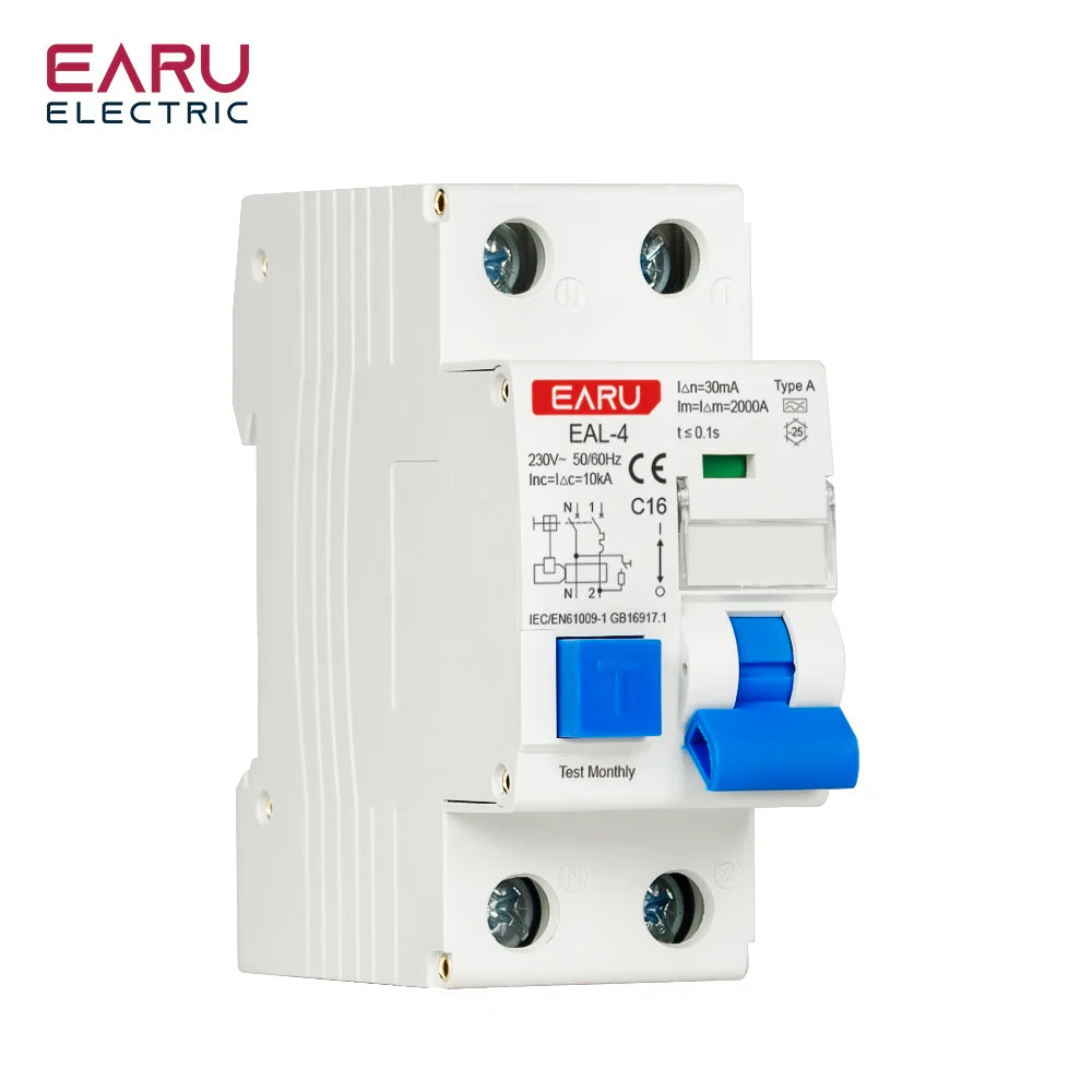 2P AC230V 20A/25A/32A 30mA L7-Architecture Type A MCB RCBO Leakage Protection Curve B/C Tripping Characteristics Circuit Breaker