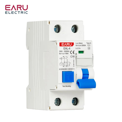 2P AC230V 20A/25A/32A 30mA L7-Architecture Type A MCB RCBO Leakage Protection Curve B/C Tripping Characteristics Circuit Breaker