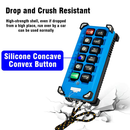 2 Transmitters + 1 Receiver F21-E2B-8 F21Industrial Remote Controller Switches 6 Channels Buttons Keys Direction for Hoist Crane