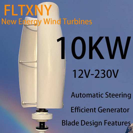 Fast Shipping Wind Turbine 10KW 12V-220V Vertical Generator Permanent Magnet Suspension Low Wind Start