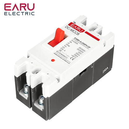 2P DC Solar Molded Case Circuit Breaker MCCB Overload Protection Switch Protector for Solar Photovoltaic PV Battery Isolator