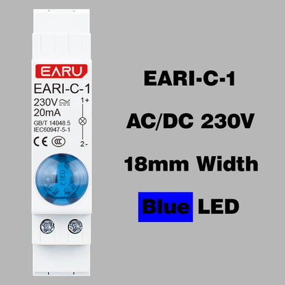 18mm Rail Indicator Light AC DC 220V 230V LED Dual Color Signal Light Tri Color Indicator Light 50/60Hz Light Red Green Blue