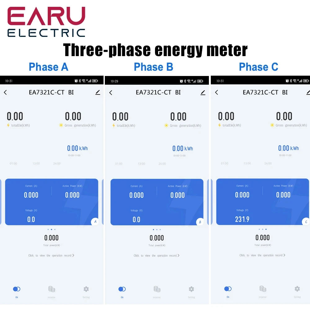 Tuya Smart Three-Phase Bidirectional Electricity Meter with WiFi & ZigBee for KWh Monitoring, featuring RS485 Interface AC 380V