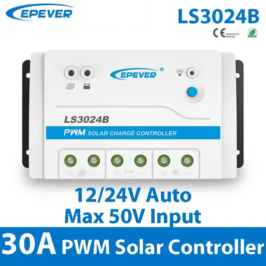 EPEVER 30A PWM Solar Charge Controller 12V 24V Auto LS3024B With RS485 Interface Solar Panel Regulator Accessory Optional - 54 Energy - Renewable Energy Store