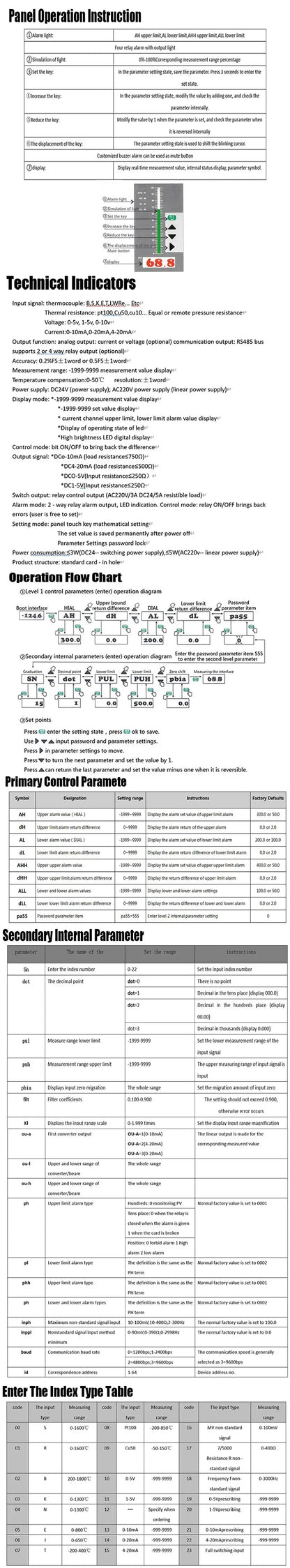 4-20mA Waterproof Integral Level Transmitter Controller Input Liquid Oil Water Level Sensor Controller Float Switch Mount Box