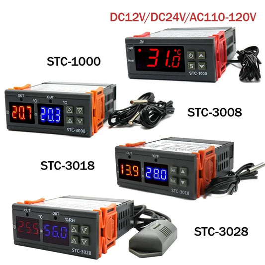 STC-1000 STC-3008 STC-3018 STC-3028 LED Digital Temperature Controller Thermostat Thermoregulator Incubator 12V 24V 110V 220V