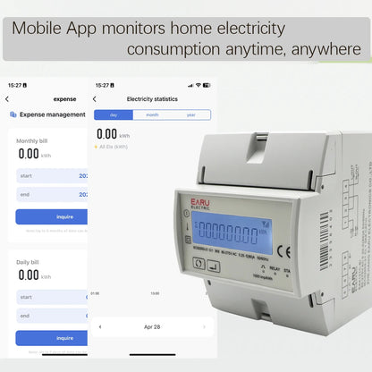 Tuya Wifi Zigbee 110V 220V 80A Smart Single Phase Two-way Bidirectional Energy Meter Timer Power Consumption Monitor KWh Meter