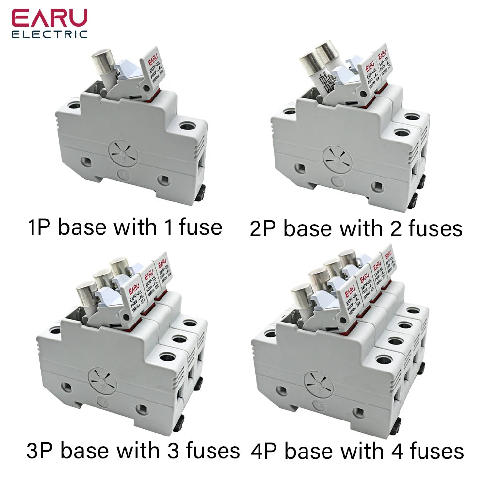 Din Rail Solar PV DC Fuse Holders with Indicator Light suitable for 10*38mm DC PV Fuse Link for Solar Photovoltaic System Pro