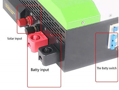 FLTXNY POWER High Efficiency 24V 2000W Off Grid Solar Pure Sine Wave Inverter Peak Power 5000W with MPPT Charge Controller