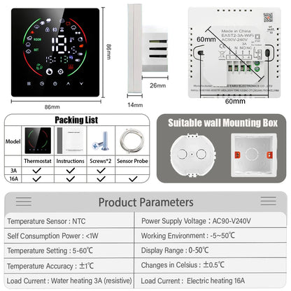 Tuya WiFi Smart Thermostat Electric Floor Heating TRV Water Gas Boiler Temperature Voice Remote Controller for Google Home Alexa