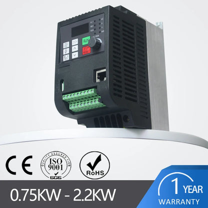 VFD Frequency Inverter for Industrial Use, Converts Single Phase 220V to Three Phase 380V, Adjustable 750W-11KW