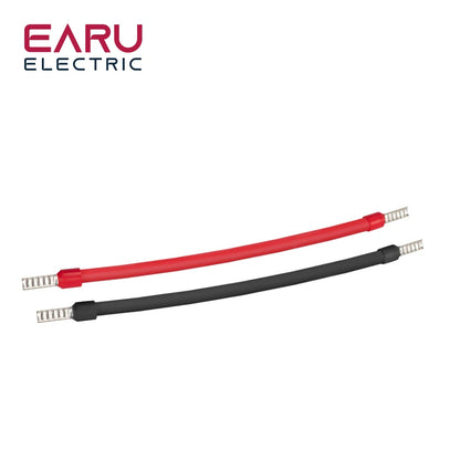 10 Pairs Red Black 15CM 2.5mm² 14AWG Photovoltaic PV Solar Cable Wire with E6012 Terminals for Solar Power Combiner Box Wiring