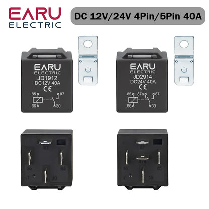 4 5 Pin 4P 5P 40A Waterproof Car Relay Long Life Automotive Relays Normally Open DC 12V 24V Relay For Head Light Air Conditioner