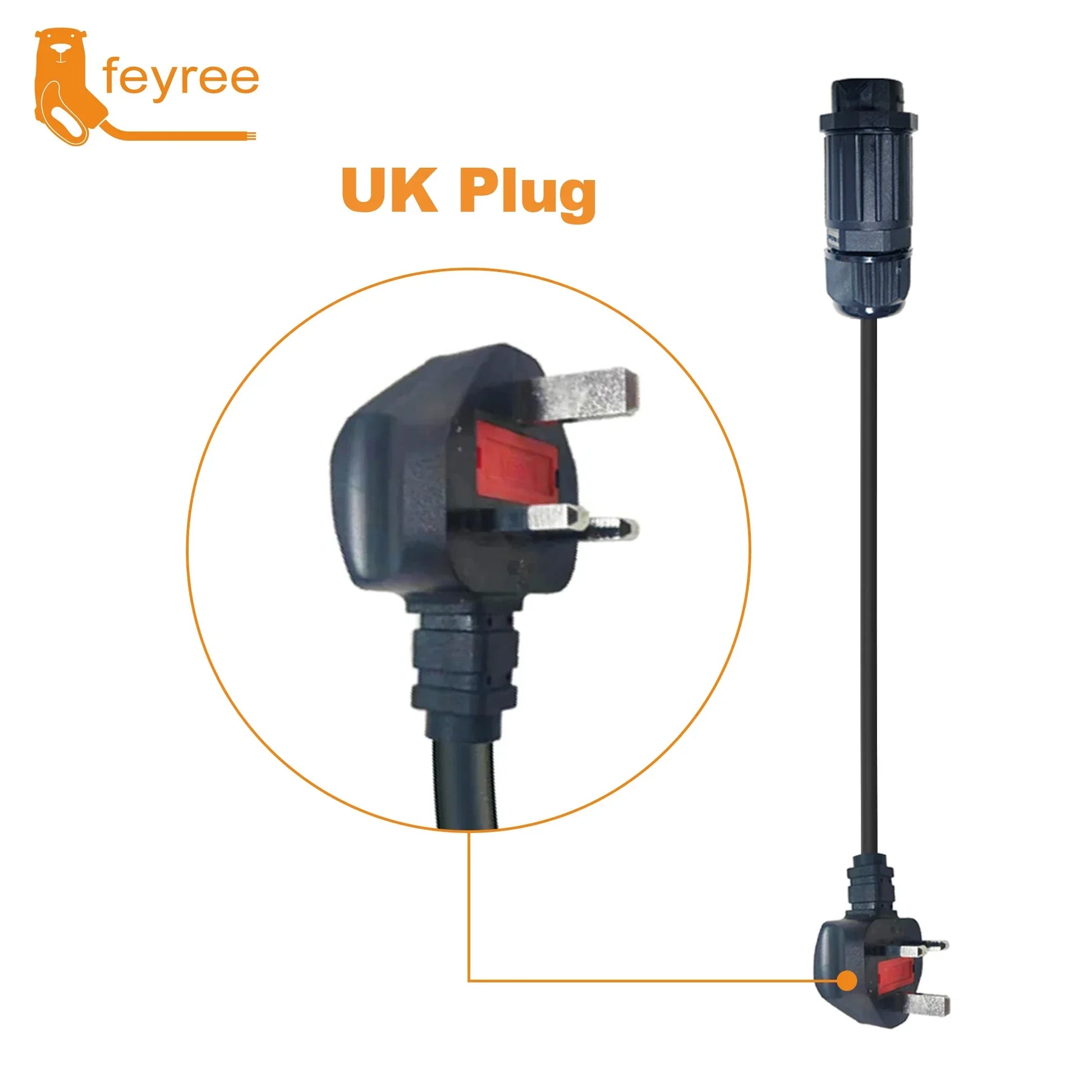 feyree 7kw Electric Vehicle Charging Adapter To EU AU Brazil Male Adapter EV Charger Connector Customized plug for Electric Car by 54 Energy - Renewable Energy Store
