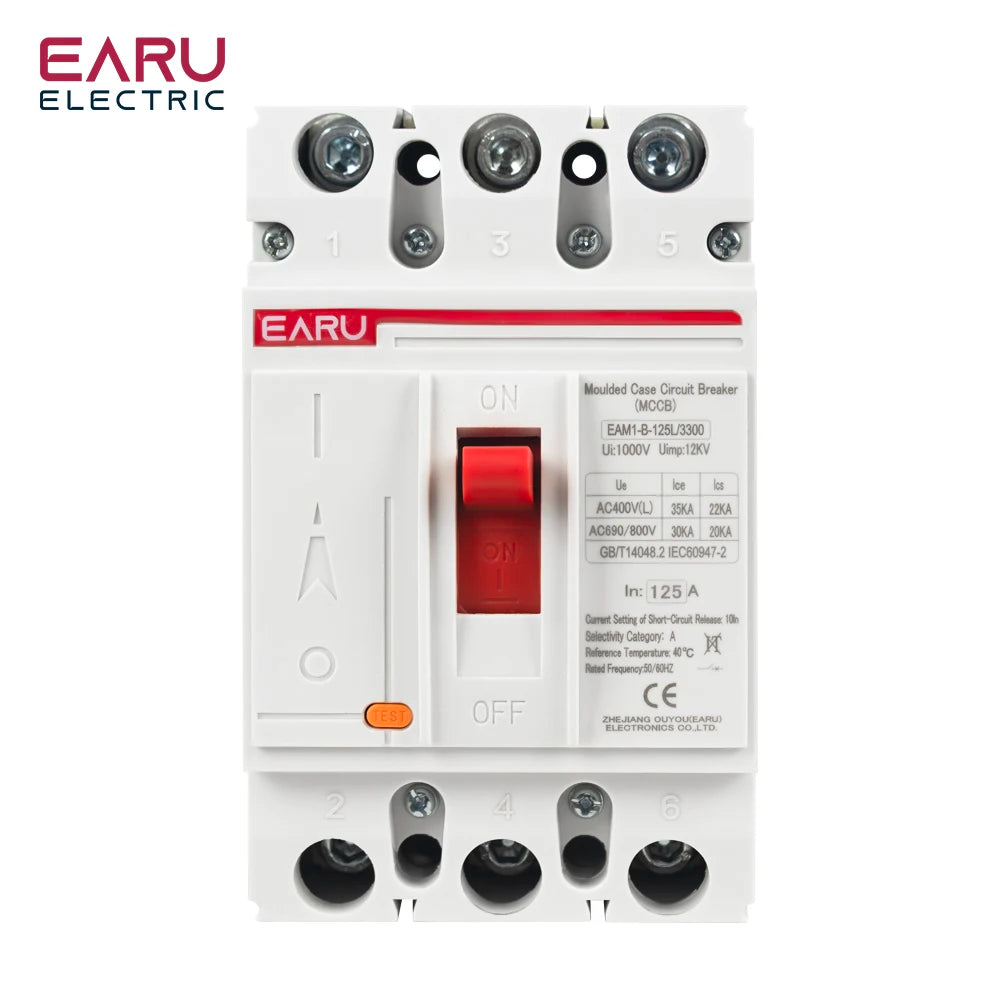 3P 4P AC 400V 100A-630A MCCB Solar Moulded Case Circuit Breaker Overload Protection Switch Protector for Solar PV Photovoltaic