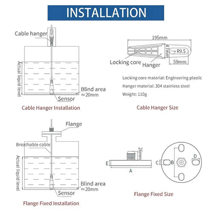 4-20mA Waterproof Integral Level Transmitter Controller Input Liquid Oil Water Level Sensor Controller Float Switch Mount Box