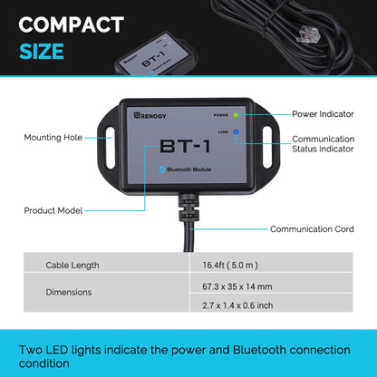 RJ12 Communication Port Compatible Rover/Wanderer/Adventurer Charge Controlle