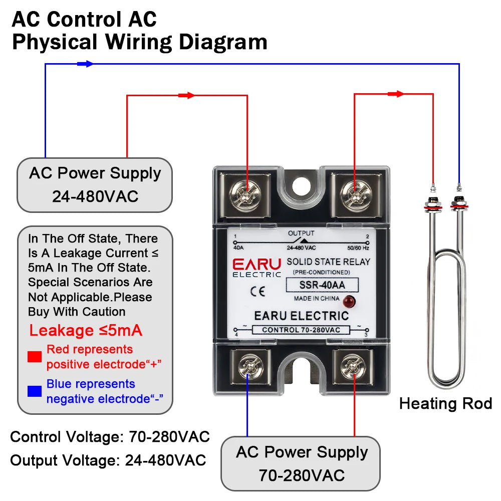 1Pcs Single Phase Solid State Relay Module SSR-25DA SSR-40DA SSR-40AA SSR-40DD SSR 10A/25A/40A/60A/80A/100A/120A/150A DD DA AA