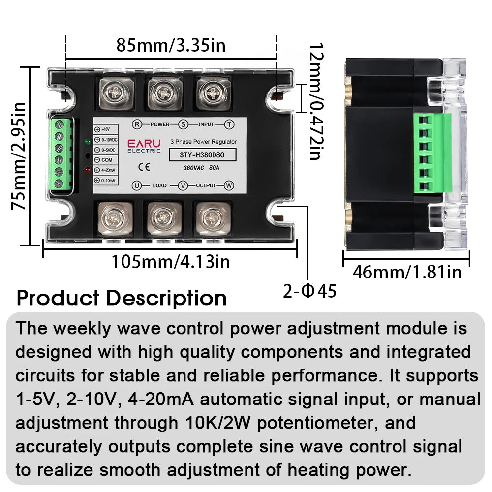 Three Phase Solid State Relay Voltage Regulator Module Power Regulator ...