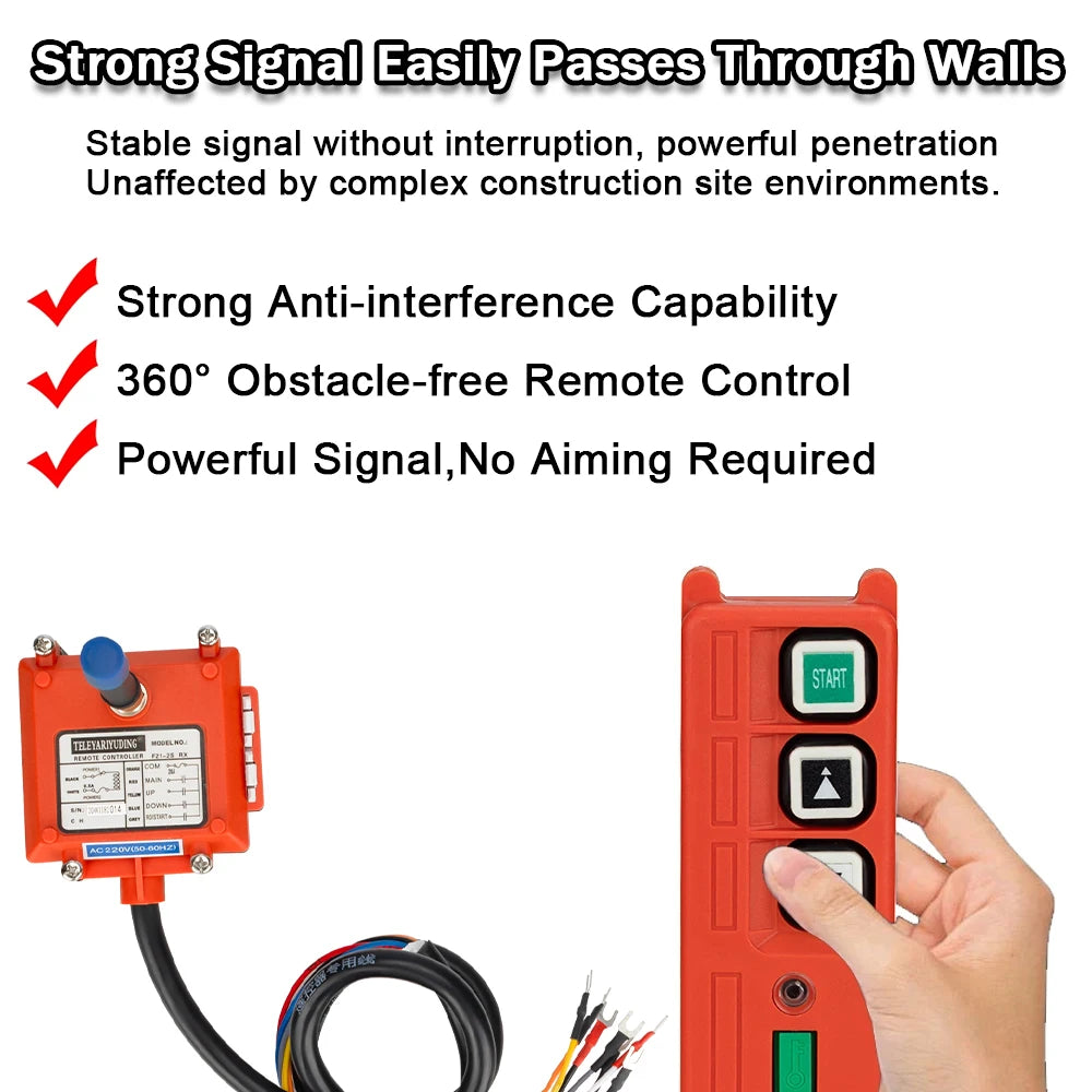 F21-2S Wireless Industrial Remote Controller Electric Hoist Remote Control Winding Engine Sandblast Switches UHF 433mhz 3 button