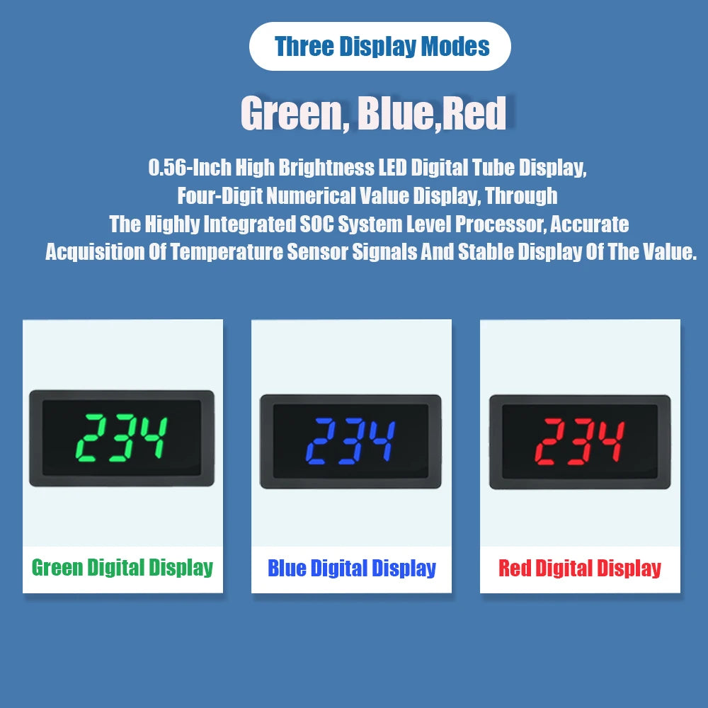 LED Digital Thermometer With EGT Temperature Sensor Weld Bund Combo Kit In Fahrenheit Celsius Adjustable Universal Use PT100 K