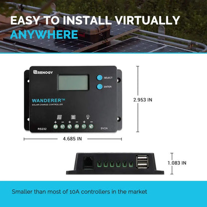 10A 12V/24V PWM Negative Ground Solar Charge Controller