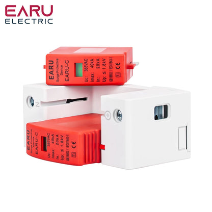 AC 385V SPD 1P 2P 3P 4P 20KA 30KA 40KA 60KA House Lightning Surge Protector Protective Solar PV Low-Voltage Arrester Device