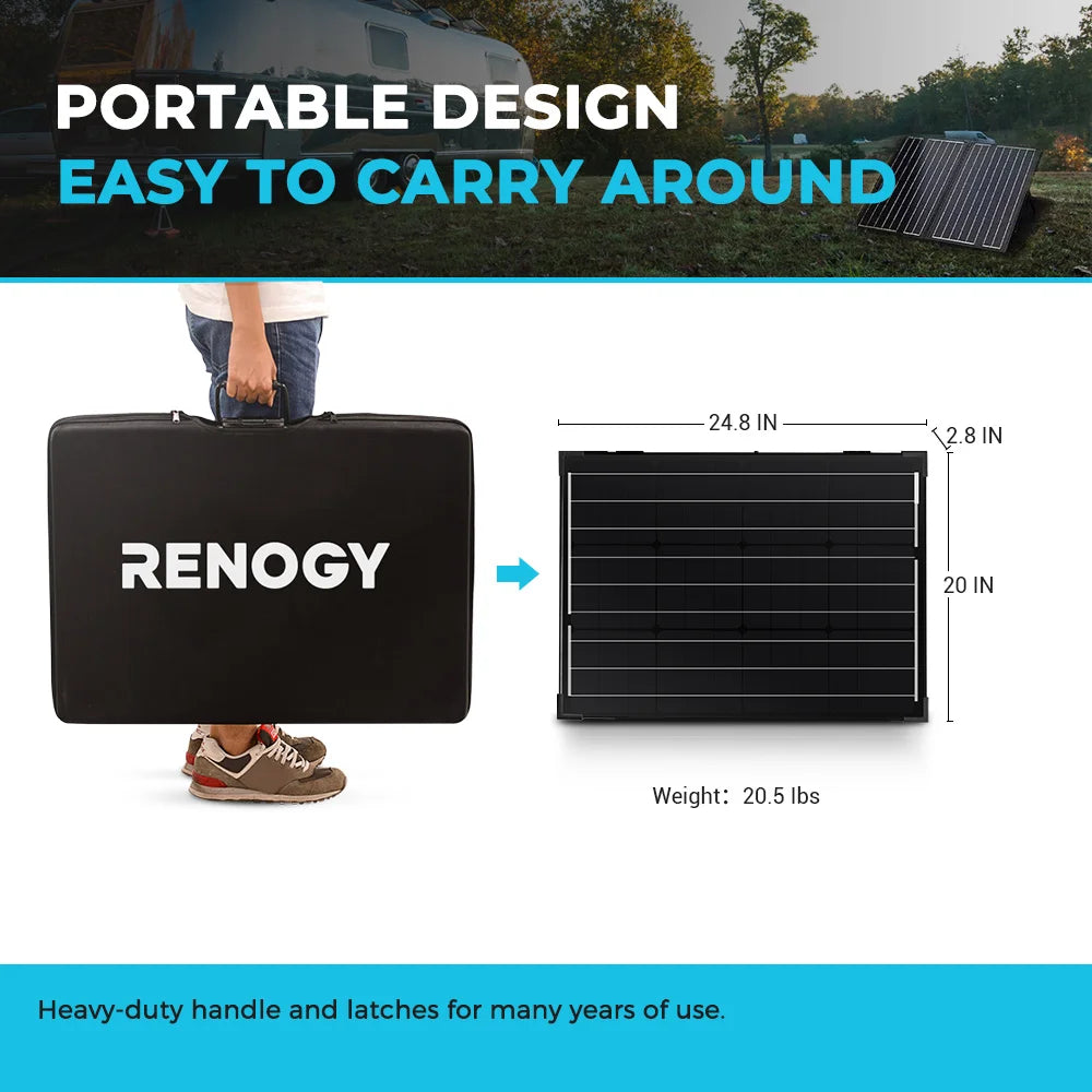 100W 12V Mono Portable Foldabe Solar Panel Suitcase 2pcs