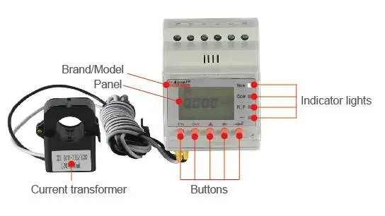Acrel ACR10R-D16 Bidirectional Single Phase Energy Meter with 120A Split Core Ct RS485 Modbus-RTU for Solar Solis Inverter