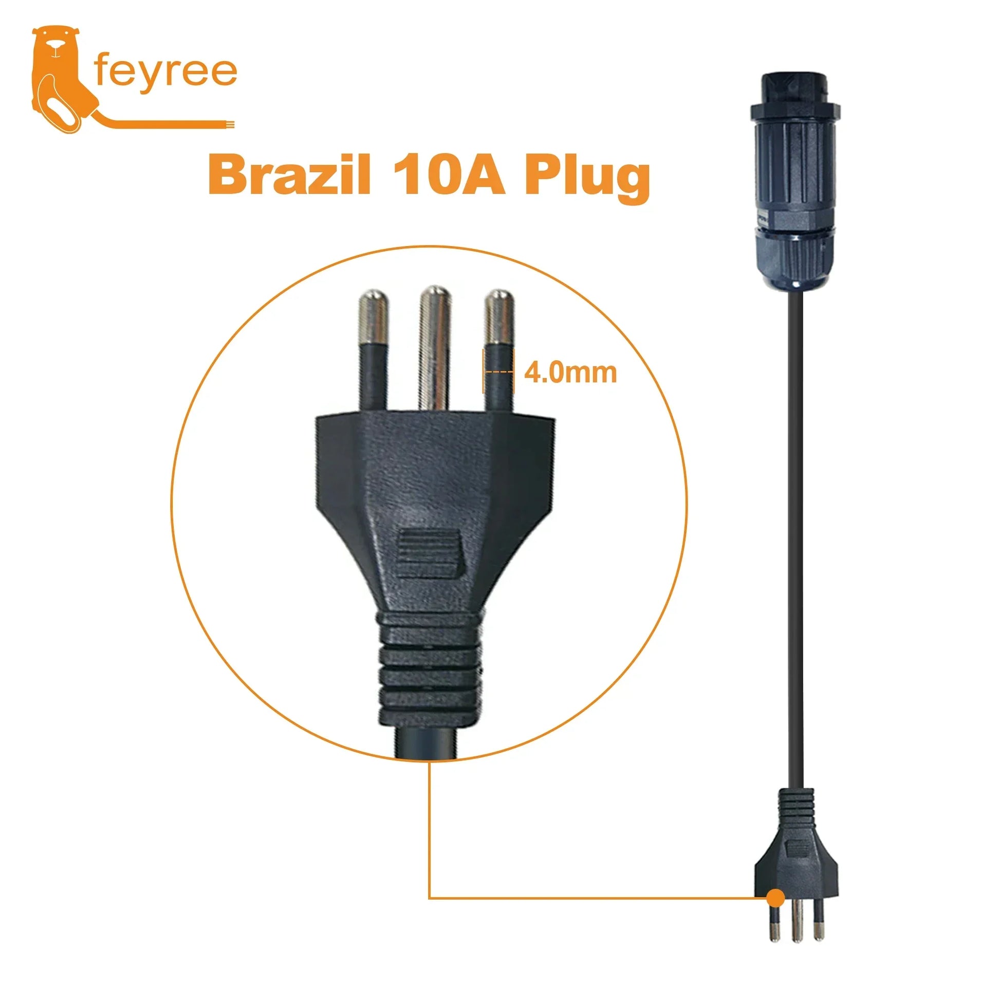 feyree 7kw Electric Vehicle Charging Adapter To EU AU Brazil Male Adapter EV Charger Connector Customized plug for Electric Car by 54 Energy - Renewable Energy Store