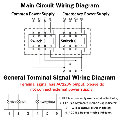 4P 160A AC400V ATS PC Automatic Transfer Switch Electrical Selector Switche  Auto or Manual 2 Input 1 Output Uninterrupted Power