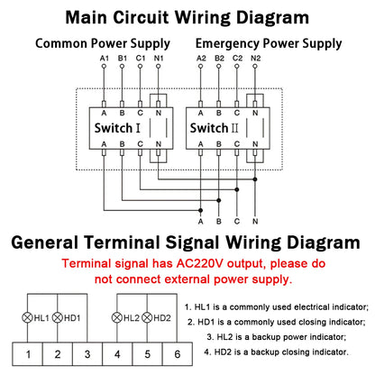 4P 125A AC400V ATS PC Automatic Transfer Switch Electrical Selector Switche  Auto or Manual 2 Input 1 Output Uninterrupted Power