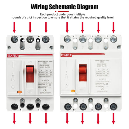 3P 4P AC 400V 100A-250A MCCB Solar Moulded Case Circuit Breaker Overload Protection Switch Protector for Solar PV Photovoltaic