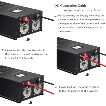 10000W Split-phase Pure Sine Wave Solar Inverter Power Supply Battery 24V/36V/48V/96V DC to 110/220V,120/240V AC Converter Wired