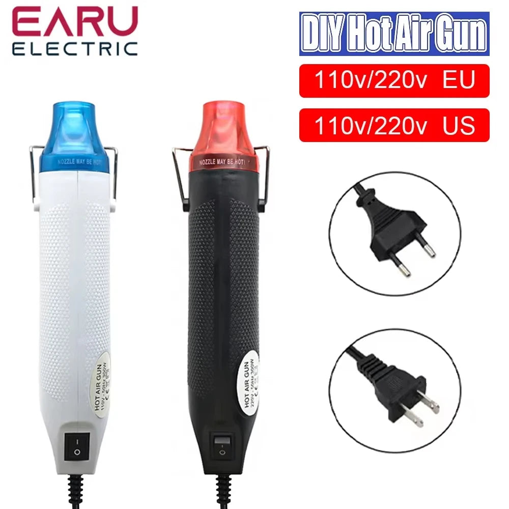 EU US 110V 220V DIY Using Heat Gun Electric Power Tool Hot Air 300W Temperature Gun With Supporting Seat Shrink Plastic DIY Tool
