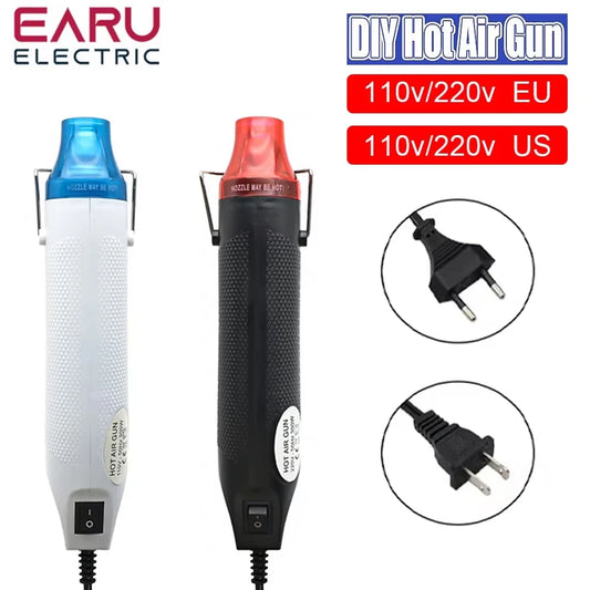 EU US 110V 220V DIY Using Heat Gun Electric Power Tool Hot Air 300W Temperature Gun With Supporting Seat Shrink Plastic DIY Tool