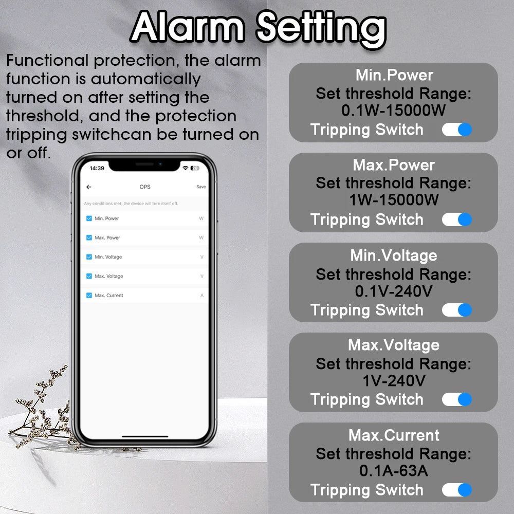 eWeLink MCB WiFi Smart Circuit Breaker 1P+N 63A Timer Relay Switch Energy Metering kWh Voltage Current Protector Remote Control